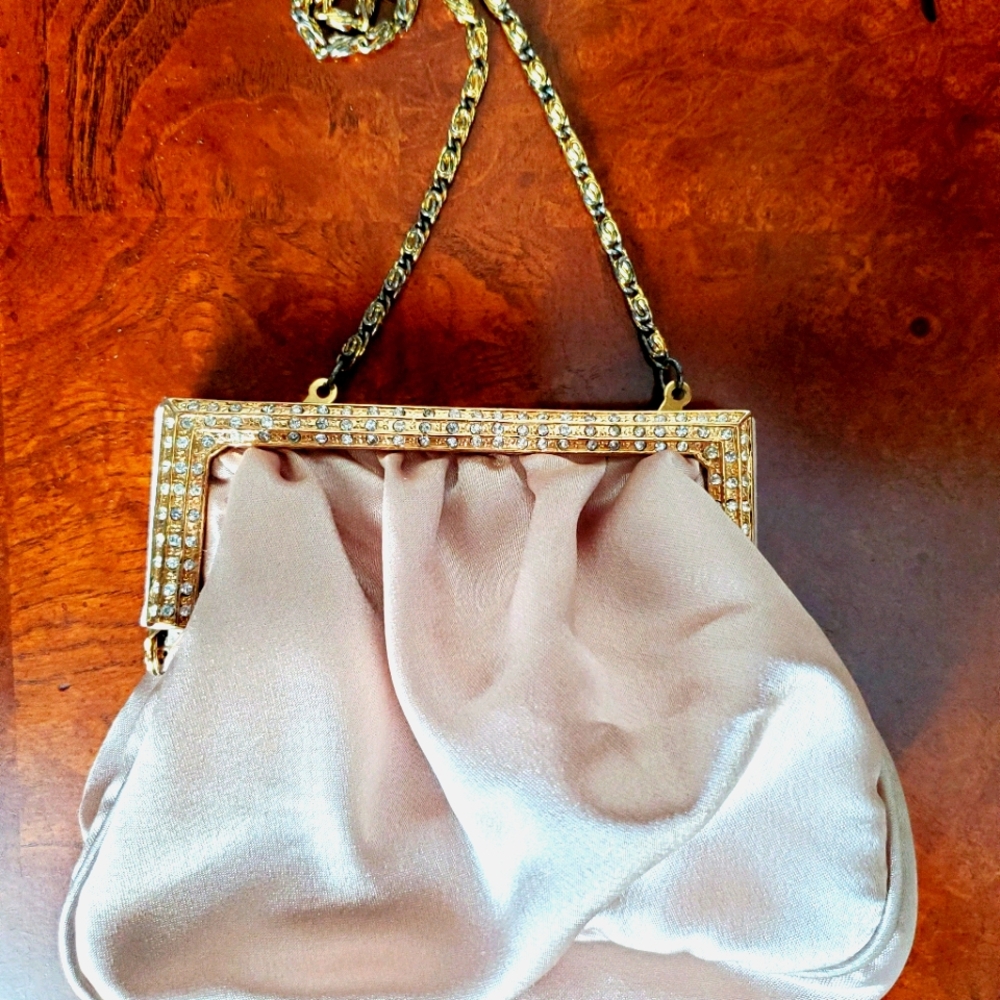 Beautiful Vintage Satin Evening Bag